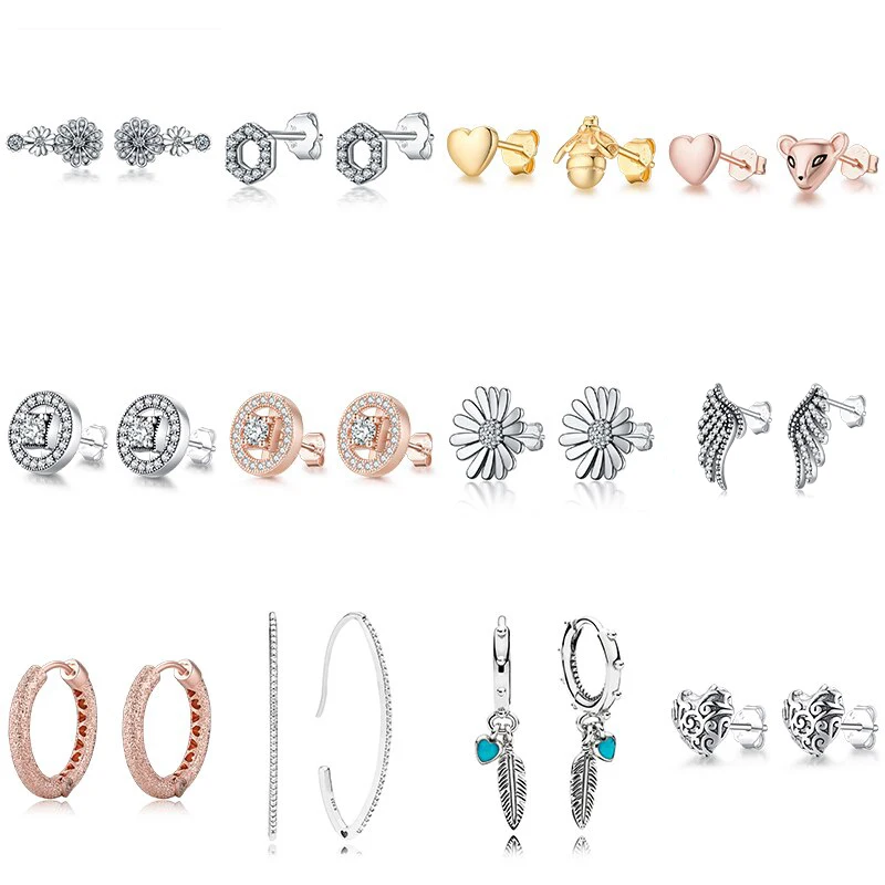 925 Sterling Silver Earring 11 Style Studs Circle Sparkling Daisy Flower Trio Stud Crystal Earrings For Women Jewelry
925 Sterling Silver Earring 11 Style Studs Circle Sparkling Daisy Flower Trio Stud Crystal Earrings For Women Jewelry