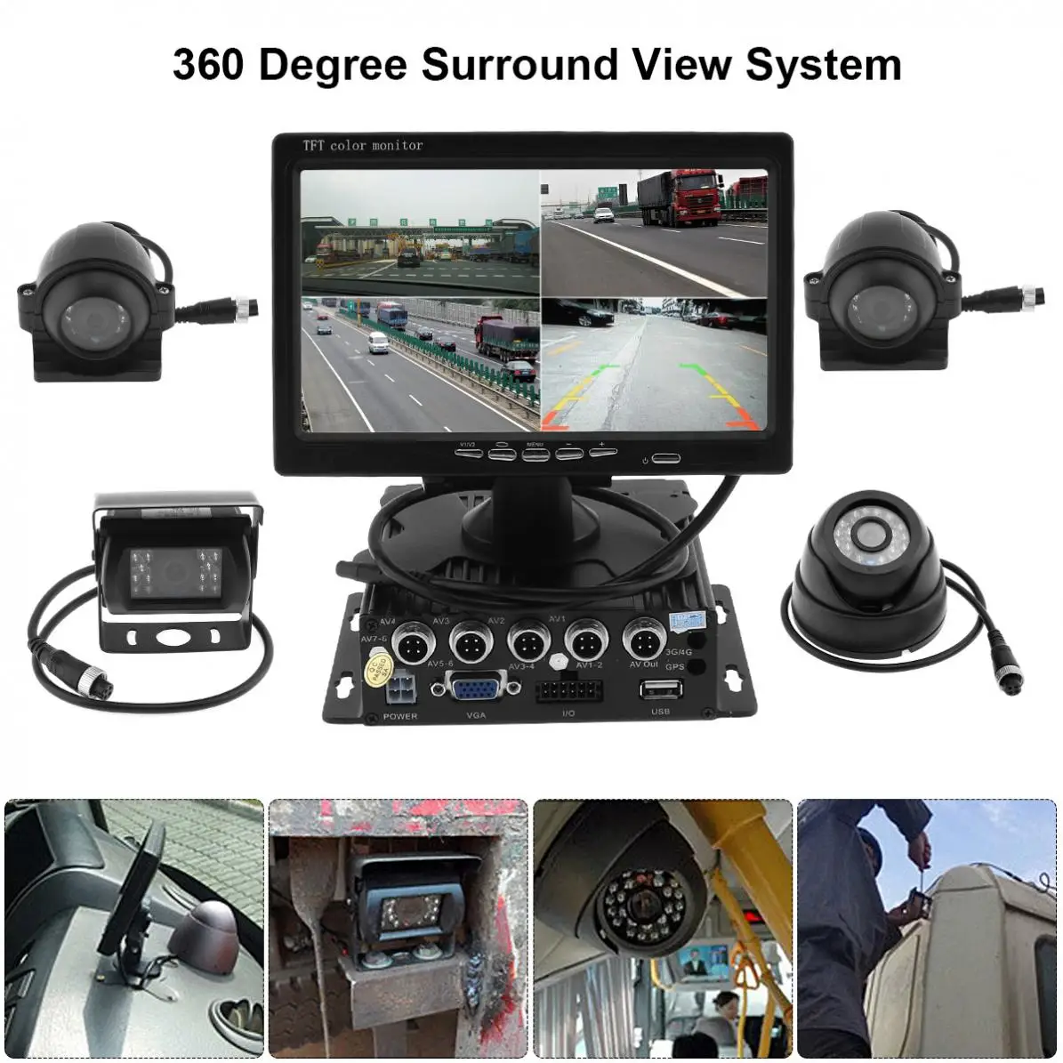 7 Inch Quad Split Screen Monitor 4x Side CarS Rear View CCD Camera System for Truck RV
7 Inch Quad Split Screen Monitor 4x Side CarS Rear View CCD Camera System for Truck RV