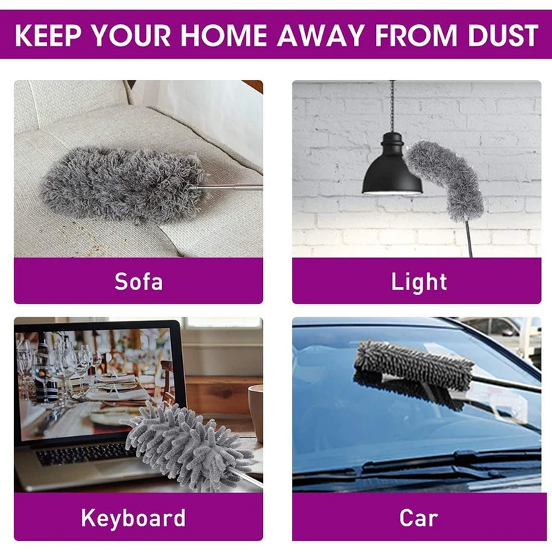 Duster Cleaning Kits, Extendable Microfiber Feather Duster Kit with Extra Long Handle for Cleaning Dust/Lights/Blinds
Duster Cleaning Kits, Extendable Microfiber Feather Duster Kit with Extra Long Handle for Cleaning Dust/Lights/Blinds