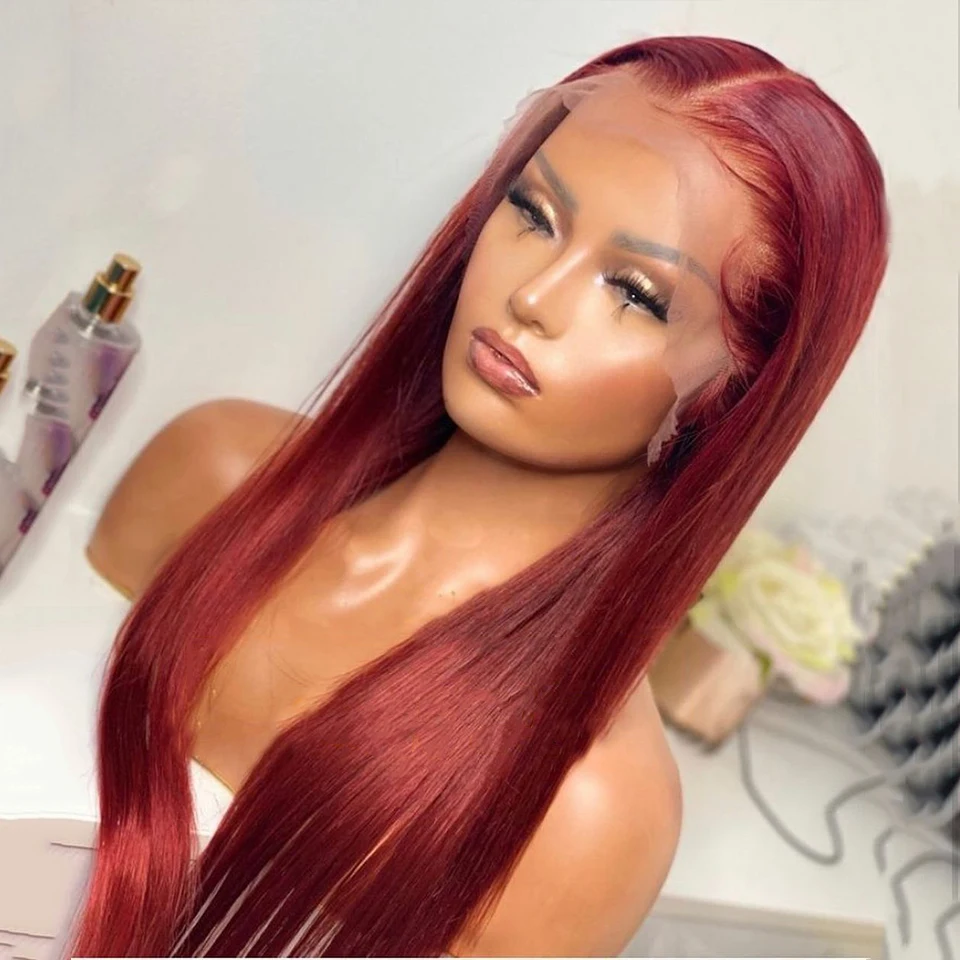 Wine Red Color Long Silky Straight Glueless Lace Front Wig Synthetic For Women Preplucked With Baby Hair Fashion Daily Wear Wig
Wine Red Color Long Silky Straight Glueless Lace Front Wig Synthetic For Women Preplucked With Baby Hair Fashion Daily Wear Wig