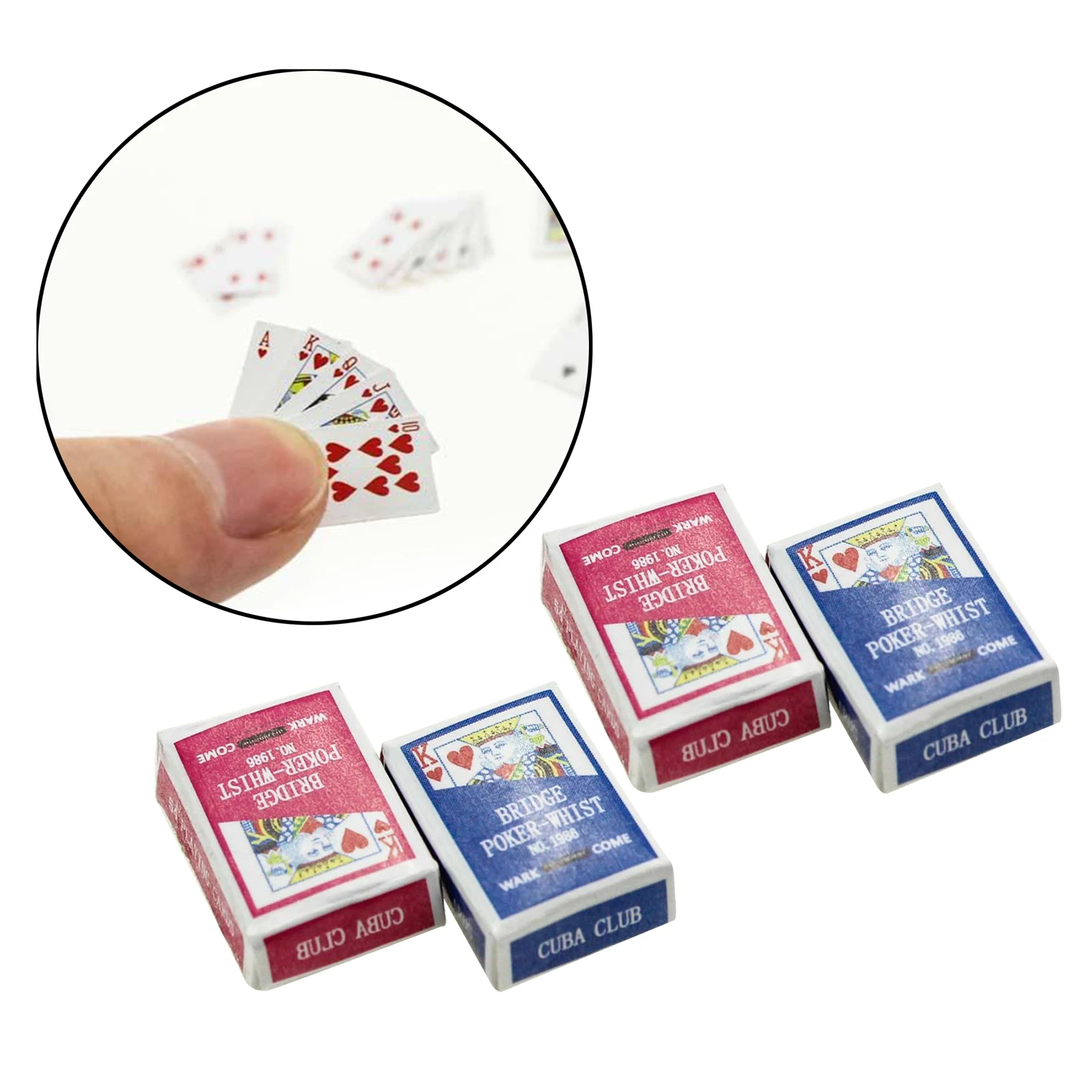 2 Sets 1:12 1:6 Mini Dollhouse Miniature Bridge Poker Playing Cards Game Model Cute Doll House Accessories Home Decor 
2 Sets 1:12 1:6 Mini Dollhouse Miniature Bridge Poker Playing Cards Game Model Cute Doll House Accessories Home Decor