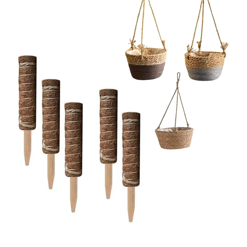 5PCS Plant Stakes 50 cm Plant Supports with 3PCS Hanging Woven Plant Storage Baskets
5PCS Plant Stakes 50 cm Plant Supports with 3PCS Hanging Woven Plant Storage Baskets
