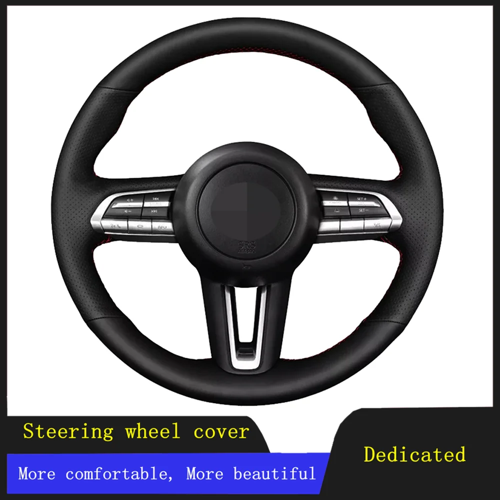 

Car Steering Wheel Cover Braid Wearable Genuine Leather For Mazda CX-30 CX30 2019-2020 Mazda 3 Axela 2019-2020