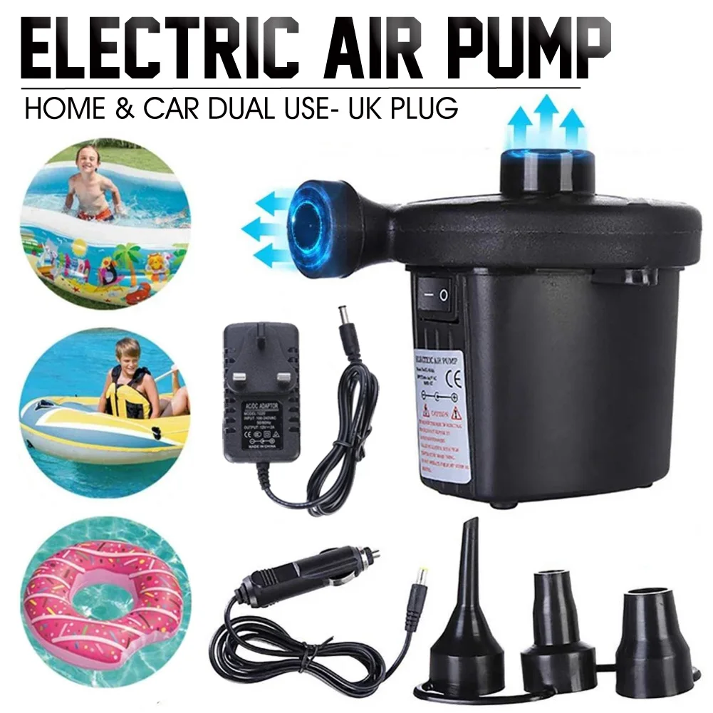 Electric Air Pump For Paddling Pool Fast Inflator Deflator Camp Air Bed Mattress Pool Swimming Ring Home Use Camping Inflator
Electric Air Pump For Paddling Pool Fast Inflator Deflator Camp Air Bed Mattress Pool Swimming Ring Home Use Camping Inflator
