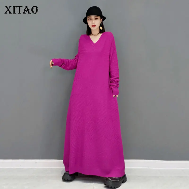 XITAO Knitting Long Dress 2021 Autumn Fashion Casual Temperament V-neck Solid Color Simplicity Long Sleeve Loose Women WMD4151
XITAO Knitting Long Dress 2021 Autumn Fashion Casual Temperament V-neck Solid Color Simplicity Long Sleeve Loose Women WMD4151