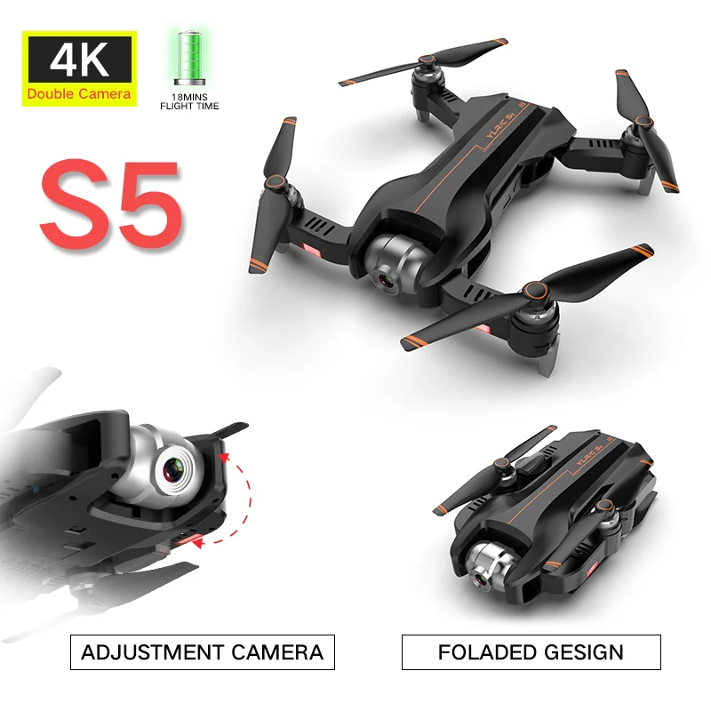S5 RC Drone 4K with HD Camera Optical Flow Positioning GPS WIFI FPV Brushless Motor Radio Controlled Helicopter Quadrocopter Toy
S5 RC Drone 4K with HD Camera Optical Flow Positioning GPS WIFI FPV Brushless Motor Radio Controlled Helicopter Quadrocopter Toy