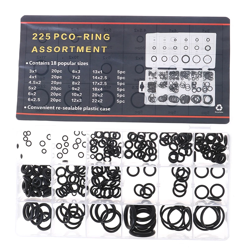 Seal O-ring R22 R134a Air Conditioning O-Ring Rubber Washer Assortment PL Car Accessories 225Pcs
Seal O-ring R22 R134a Air Conditioning O-Ring Rubber Washer Assortment PL Car Accessories 225Pcs