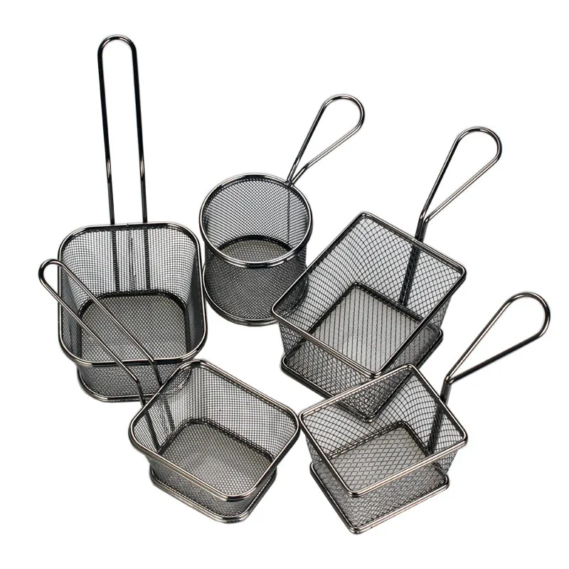 Creative French Fries Basket Mini Multi-function Bar Western Restaurant Fried Fries Fried Chicken Wings Stainless Steel Baskets
Creative French Fries Basket Mini Multi-function Bar Western Restaurant Fried Fries Fried Chicken Wings Stainless Steel Baskets