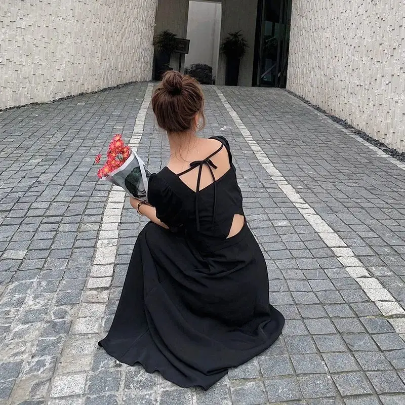 Sister Fara Chic Lace Up Backless Summer Women's Dress 2021 Square Collar Loose Ankle-Length Long Dress Casual Women's Dresses
Sister Fara Chic Lace Up Backless Summer Women's Dress 2021 Square Collar Loose Ankle-Length Long Dress Casual Women's Dresses