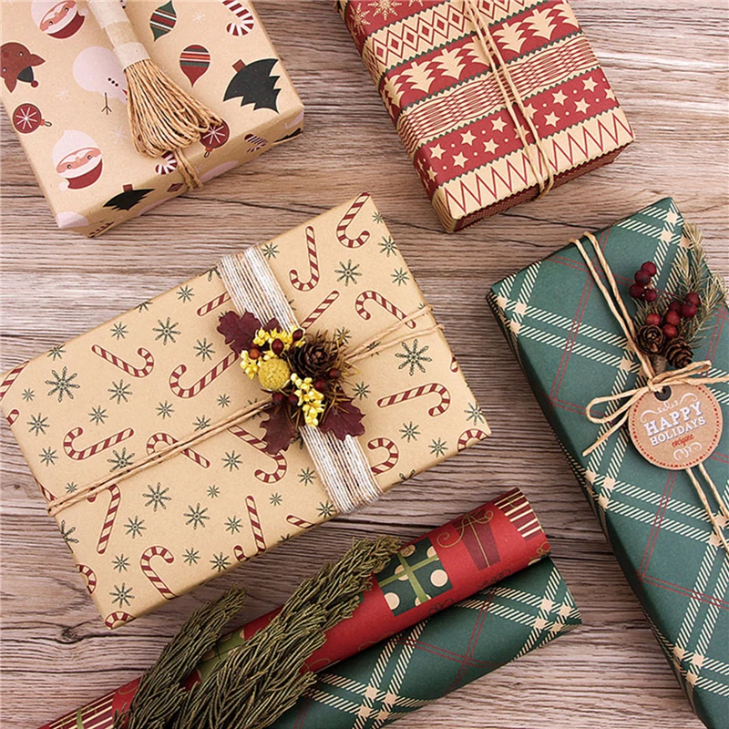 Handmade Craft with Tag Stickers and Ribbon for Birthday Wedding DIY Christmas Gift Wrapping Paper Set
Handmade Craft with Tag Stickers and Ribbon for Birthday Wedding DIY Christmas Gift Wrapping Paper Set