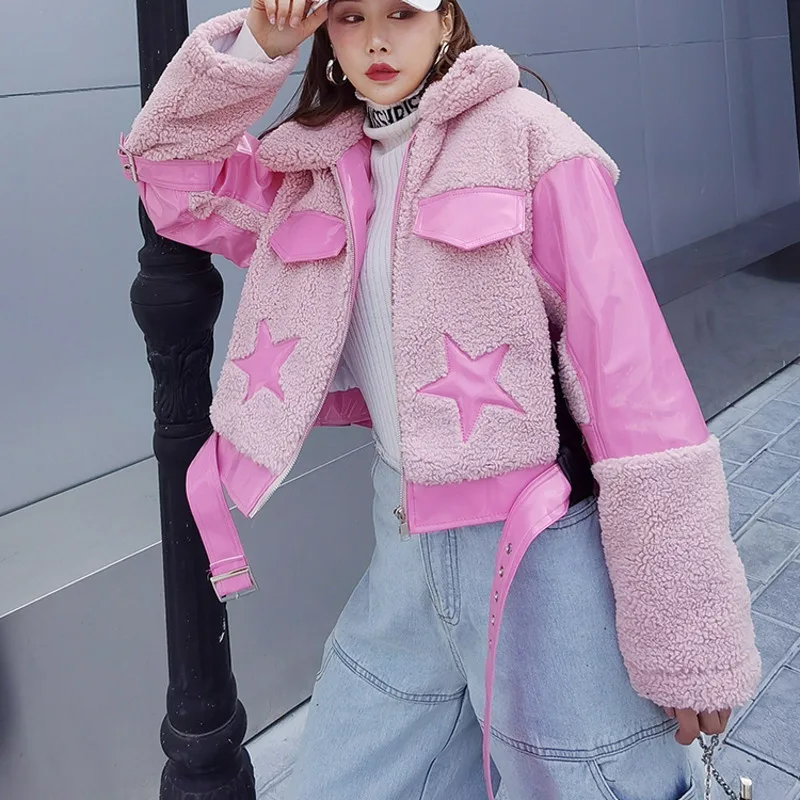 Patchwork Geometric Thick Jacket For Women Lapel Long Sleeve Casual Lambswool Coats Female Fashion New Clothing New Style C685
Patchwork Geometric Thick Jacket For Women Lapel Long Sleeve Casual Lambswool Coats Female Fashion New Clothing New Style C685