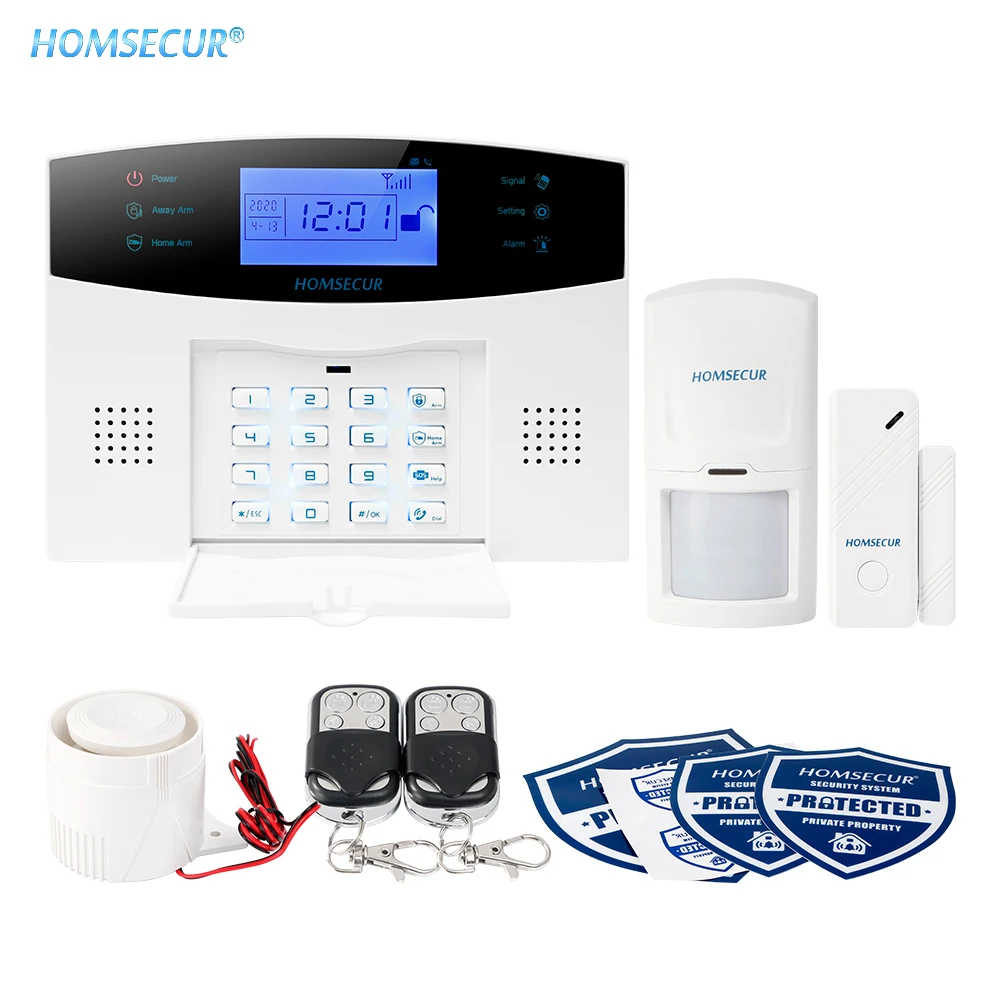 HOMSECUR беспроводный и проводной SMS Autodial YA05 GSM сигнализация 433 МГц Голосовая