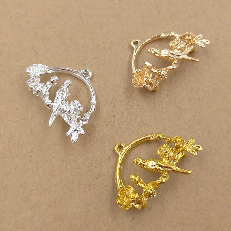 Металлическая Птица на цветке, искусственные поделки для женщин, серьги, висячие серьги, подвески, ювелирные изделия, сделай сам, аксессуары 
Металлическая Птица на цветке, искусственные поделки для женщин, серьги, висячие серьги, подвески, ювелирные изделия, сделай сам, аксессуары