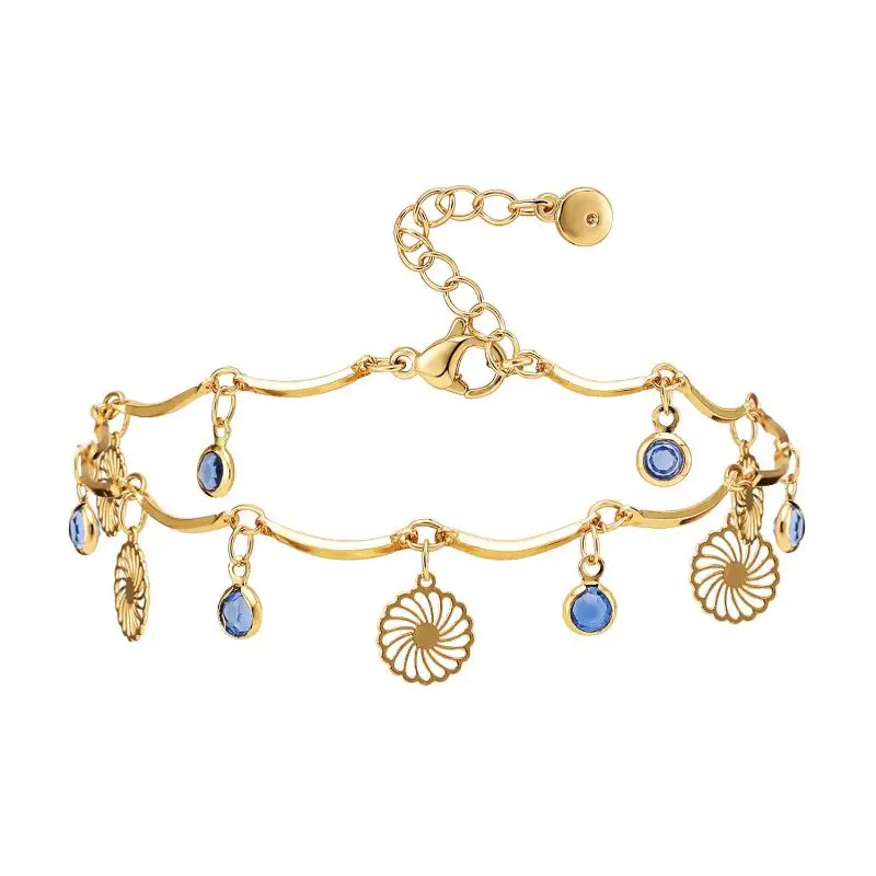 European and American new style anklet ladies 18K zircon small flower pendant adjustable extension temperament jewelry
European and American new style anklet ladies 18K zircon small flower pendant adjustable extension temperament jewelry