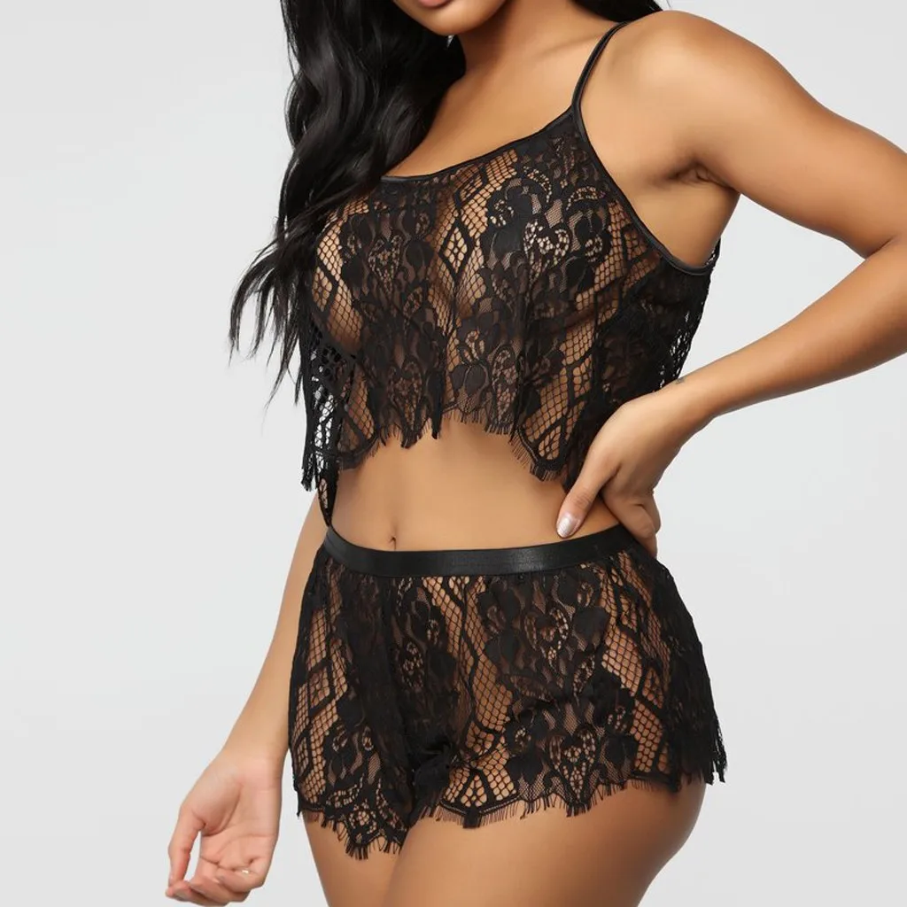 Plus Size Sexy Lingerie Transparent Lace Women's Underwear Set Erotic Costumes Mesh Camis Shorts Pajamas Suit Babydoll Sleepwear
Plus Size Sexy Lingerie Transparent Lace Women's Underwear Set Erotic Costumes Mesh Camis Shorts Pajamas Suit Babydoll Sleepwear