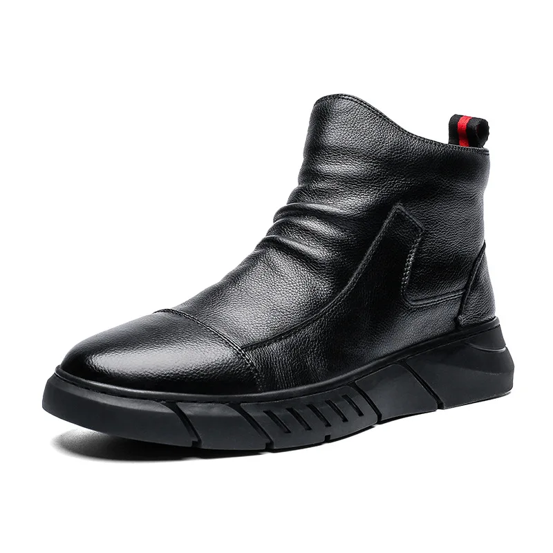 Autumn Winter Warm Velvet Inner High-top British Leather Shoes Fashion Casual Boots Zipper Men Motorcycle Boots Cotton Shoes
Autumn Winter Warm Velvet Inner High-top British Leather Shoes Fashion Casual Boots Zipper Men Motorcycle Boots Cotton Shoes