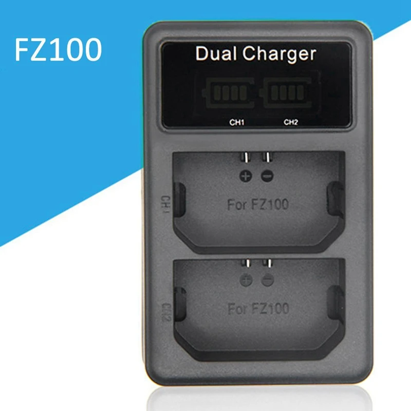 Для Fz100 Usb зарядное устройство с двумя портами ЖК-дисплей Быстрая Зарядка батарея