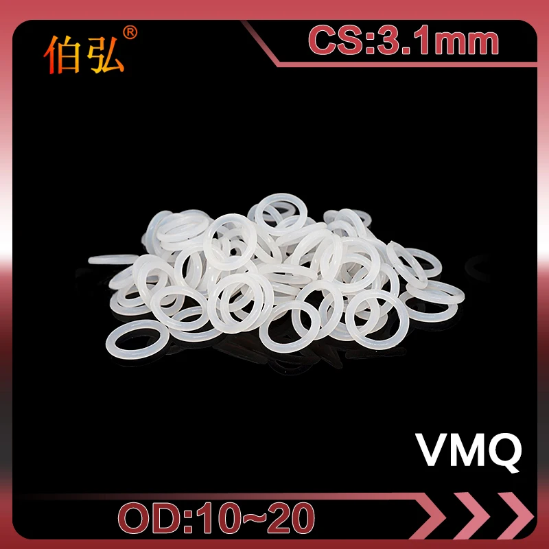White Silicon O-Ring 10PCS/lot Silicone/VMQ CS3.1mm OD10/11/12/13/14/15/16/17/18/19/20mm Rubber O Ring Seal Gasket Rings Washer
White Silicon O-Ring 10PCS/lot Silicone/VMQ CS3.1mm OD10/11/12/13/14/15/16/17/18/19/20mm Rubber O Ring Seal Gasket Rings Washer