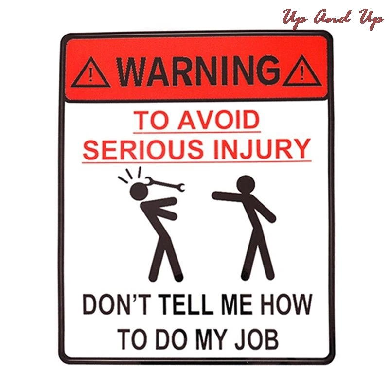 Автомобильная наклейка размером 11,6*13,8 см. Не скажите мне, как сделать свою работу. Предупреждаем о необходимости избежать серьезных травм.
Автомобильная наклейка размером 11,6*13,8 см. Не скажите мне, как сделать свою работу. Предупреждаем о необходимости избежать серьезных травм.