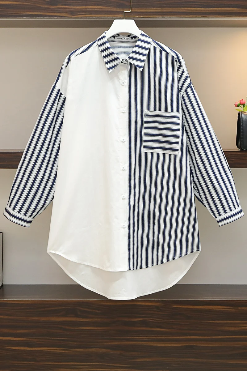 New Lapel Long Sleeve Blouse Summer Plus Size Tops Comfortable Fashion Shirt Splicing Blouses Casual Cotton Blend
New Lapel Long Sleeve Blouse Summer Plus Size Tops Comfortable Fashion Shirt Splicing Blouses Casual Cotton Blend