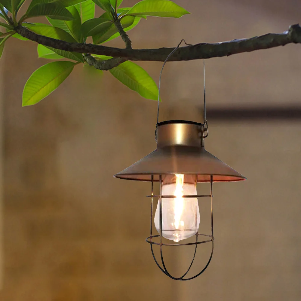 LED Metal Lantern Tungsten Bulb Lights Solar Powered Outdoor Hanging Lamp Garden Courtyard Decor Landscape Lighting
LED Metal Lantern Tungsten Bulb Lights Solar Powered Outdoor Hanging Lamp Garden Courtyard Decor Landscape Lighting