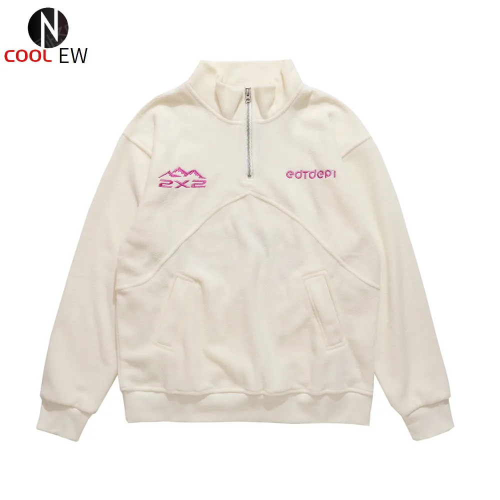 Letter Embroidery Fleece Sweatshirts Mens Autumn Casual Loose Half Zipper Long Sleeve Pullover Men
Letter Embroidery Fleece Sweatshirts Mens Autumn Casual Loose Half Zipper Long Sleeve Pullover Men