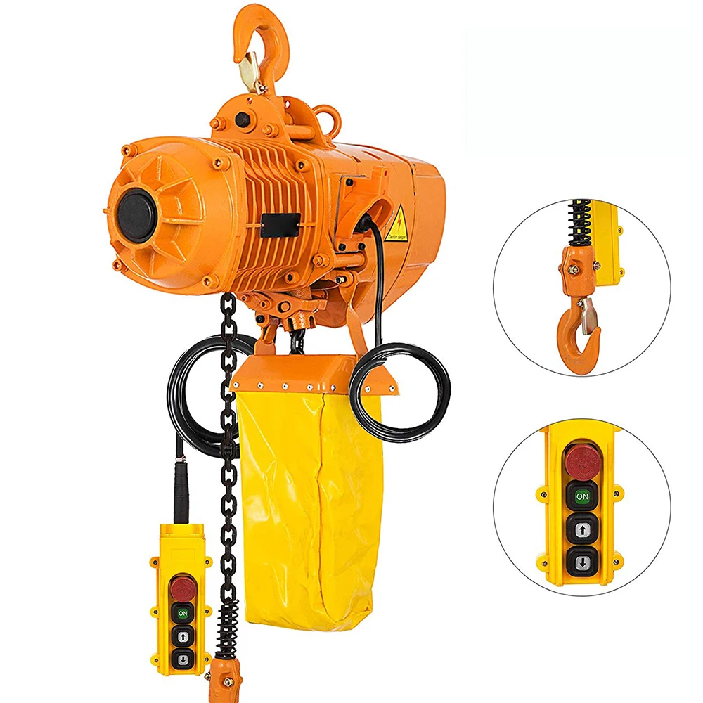220V/380V 1T 2200Lb Electric Hoist Crane Lift Overhead Garage Winch Chain Hoist for Factories Warehouses Buildings Cargo Lifting
220V/380V 1T 2200Lb Electric Hoist Crane Lift Overhead Garage Winch Chain Hoist for Factories Warehouses Buildings Cargo Lifting