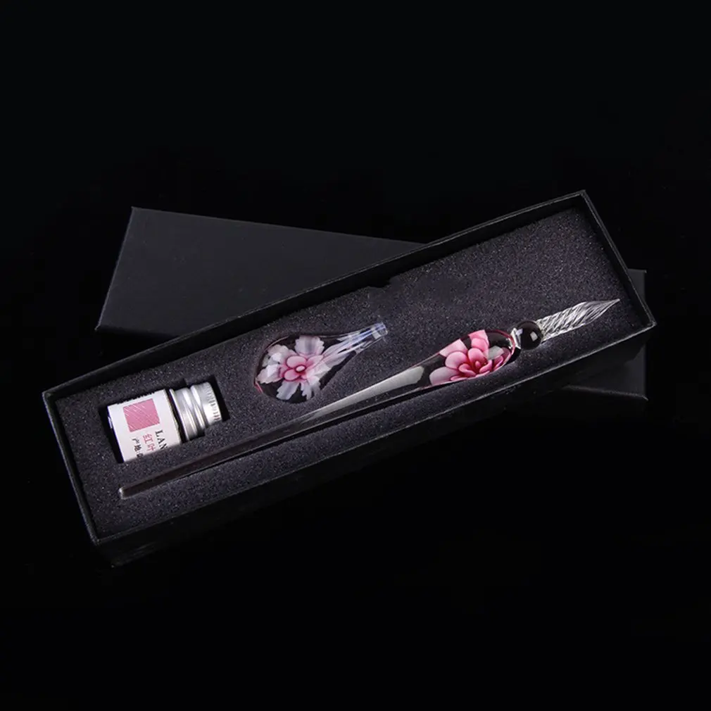 Glass Dip Crystal Pen Signature Ink Inside Flower for Writing Art Decoration Transparent Fountain Pen Gold Pastel Ink Signature
Glass Dip Crystal Pen Signature Ink Inside Flower for Writing Art Decoration Transparent Fountain Pen Gold Pastel Ink Signature