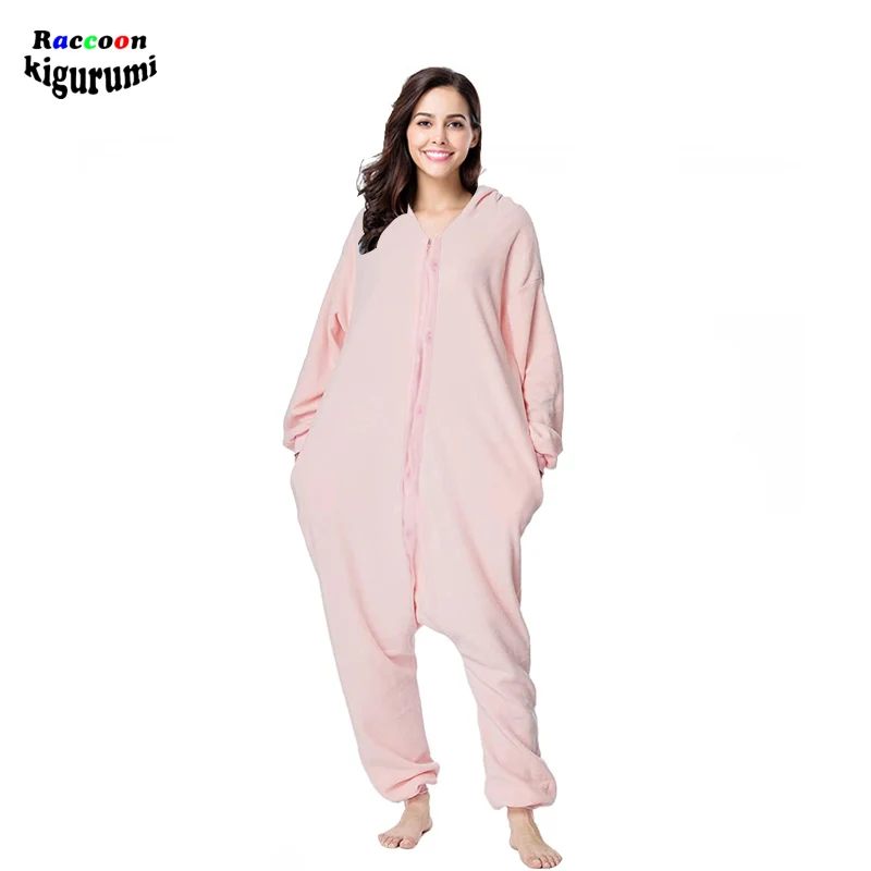 Новинка 2021 Женский костюм-комбинезон унисекс в виде розовых животных пижама для