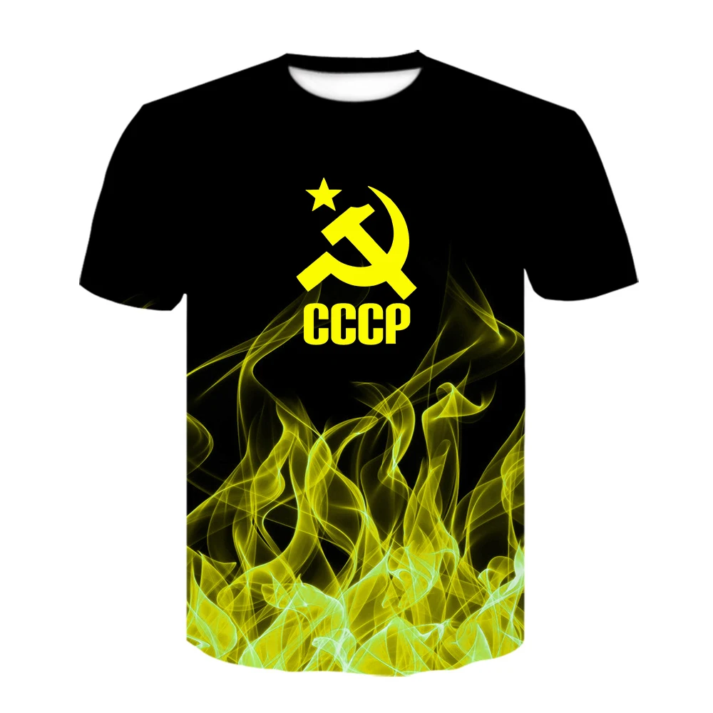 Men's CCCP T-shirt Fashion Handsome Men's T-shirt New 3D Printing t shirt Harajuku Red Flame Short Sleeve Shirt Summer Popular
Men's CCCP T-shirt Fashion Handsome Men's T-shirt New 3D Printing t shirt Harajuku Red Flame Short Sleeve Shirt Summer Popular