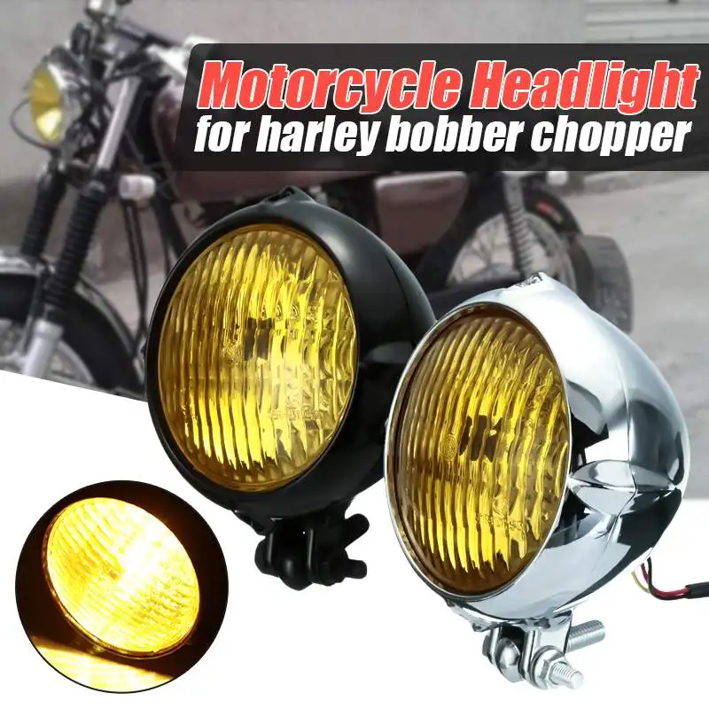 4 дюймовые мотоциклетные фары Винтаж круглая голова лампа Янтарный 12V 35W для Cafe Racer Bobber Chopper
4 дюймовые мотоциклетные фары Винтаж круглая голова лампа Янтарный 12V 35W для Cafe Racer Bobber Chopper