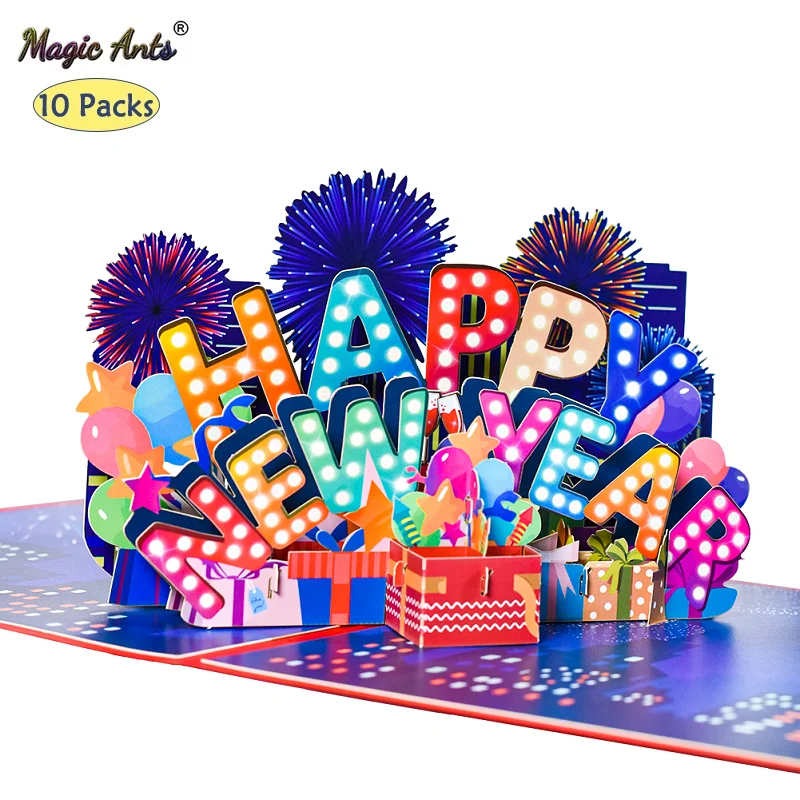 10-Pack 3D Pop Up Happy New Year Cards for Christmas Greeting Cards Xmas Gift
10-Pack 3D Pop Up Happy New Year Cards for Christmas Greeting Cards Xmas Gift
