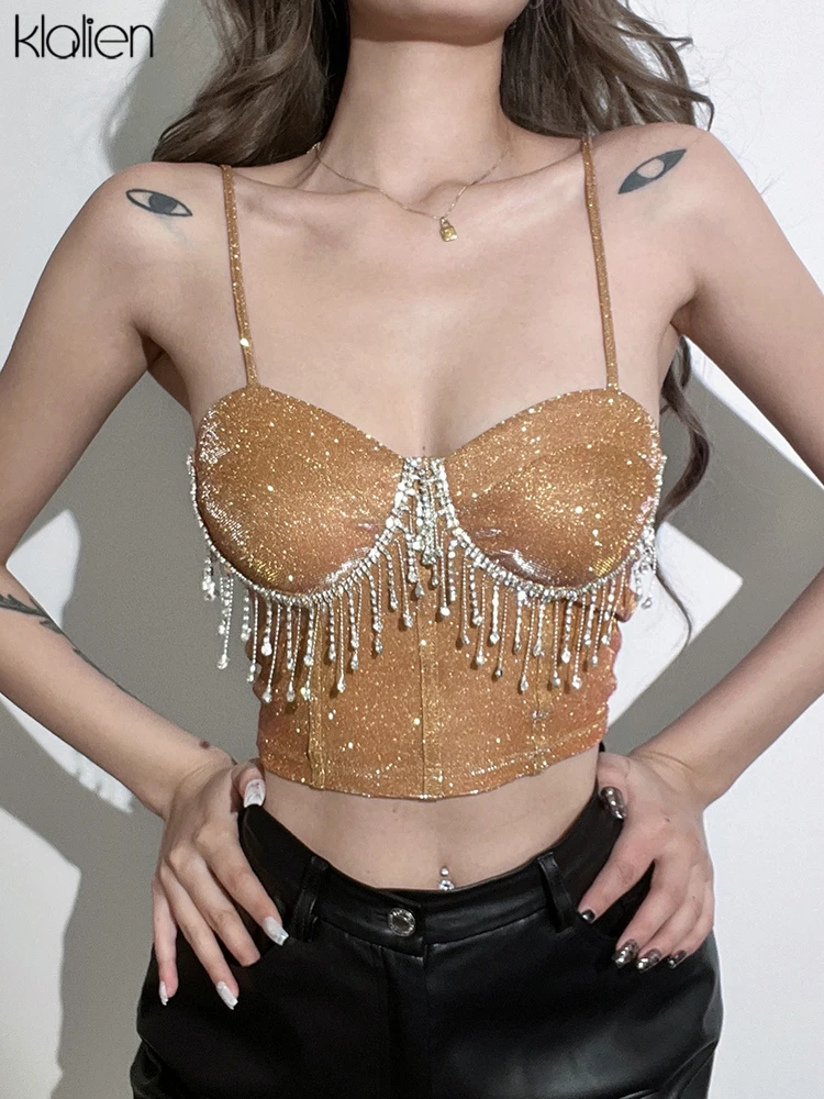 KLALIEN Women Camisole Sexy Casual Solid Slim Diamond Tassel Strap Crop Top Office Lady Nightclub Streetwear Y2K New 2022
KLALIEN Women Camisole Sexy Casual Solid Slim Diamond Tassel Strap Crop Top Office Lady Nightclub Streetwear Y2K New 2022
