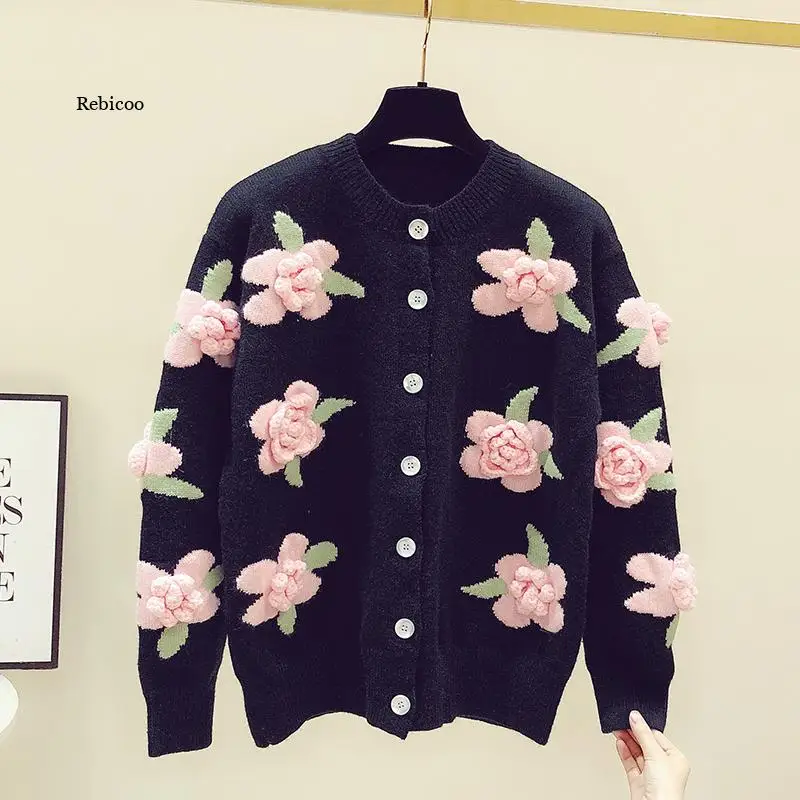 3D flower embroidery sweater women spring and autumn new loose vintage handmade crochet knitted cardigan jackets
3D flower embroidery sweater women spring and autumn new loose vintage handmade crochet knitted cardigan jackets