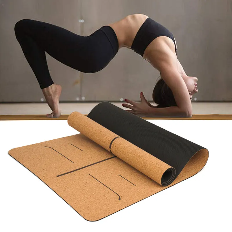 183X68cm Natural Cork TPE Yoga Mat Fitness Gym Sports Mats Pilates workout Pads Non-slip Yoga mats 5mm Absorb Sweat Odorless 
183X68cm Natural Cork TPE Yoga Mat Fitness Gym Sports Mats Pilates workout Pads Non-slip Yoga mats 5mm Absorb Sweat Odorless