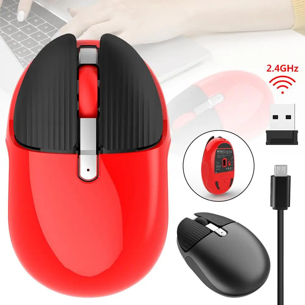 2.4G Wireless Mouse with Receiver Rechargeable Silent Office Mouse Adjustable DPI Settings with 4 Buttons
2.4G Wireless Mouse with Receiver Rechargeable Silent Office Mouse Adjustable DPI Settings with 4 Buttons