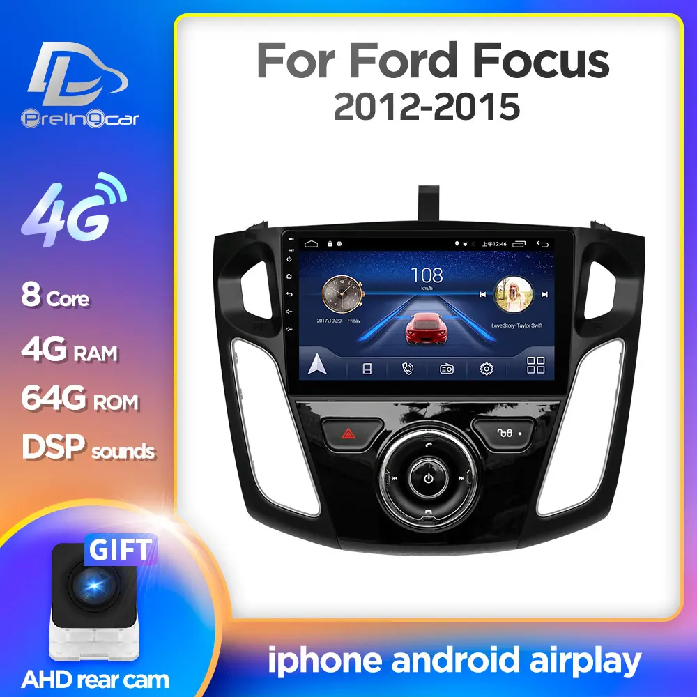 Автомобильный мультимедийный плеер Prelingcar Android 9 0 без DVD Восьмиядерный 4G DSP для Ford