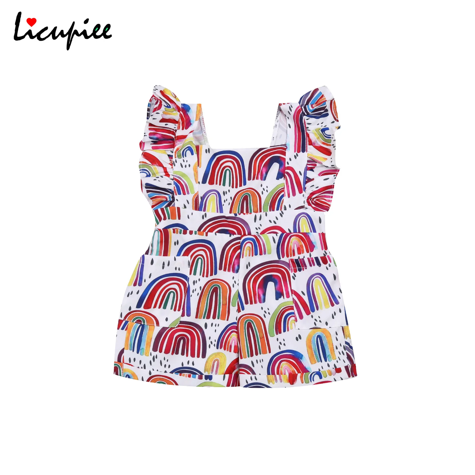 Baby Girl\u2019s Rainbow Printing One-piece Jumpsuit Ruffled Sleeve Square Neck Backless Short Pants Bodysuit Summer 0-18 Months
Baby Girl\u2019s Rainbow Printing One-piece Jumpsuit Ruffled Sleeve Square Neck Backless Short Pants Bodysuit Summer 0-18 Months