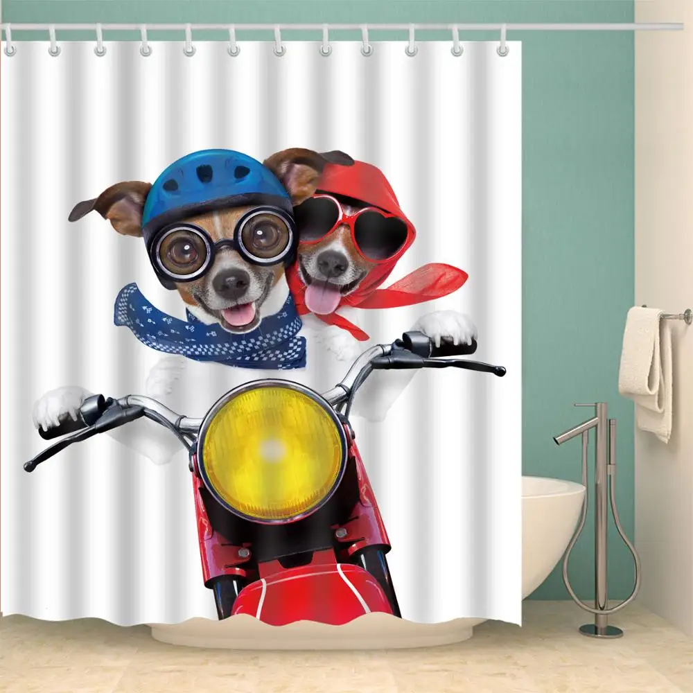 Cute Animal Shower Curtain Puppy Driving Fashion Bath Accessories 12 Hooks Waterproof Polyester Fabric Bathroom Decoration
Cute Animal Shower Curtain Puppy Driving Fashion Bath Accessories 12 Hooks Waterproof Polyester Fabric Bathroom Decoration