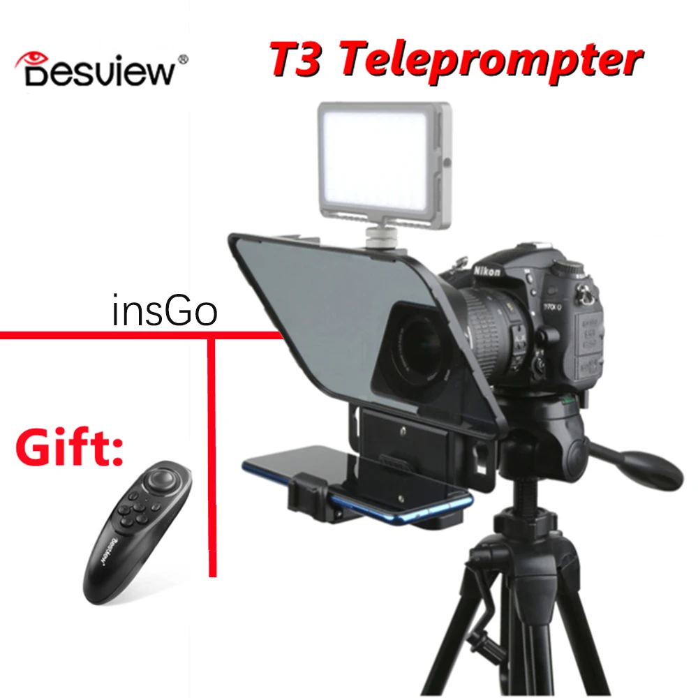 Bestview T3 Teleprompter with Remote Control for Canon Nikon Sony Camera Photo Studio DSLR Supports Wide Angle Lens Live Video
Bestview T3 Teleprompter with Remote Control for Canon Nikon Sony Camera Photo Studio DSLR Supports Wide Angle Lens Live Video