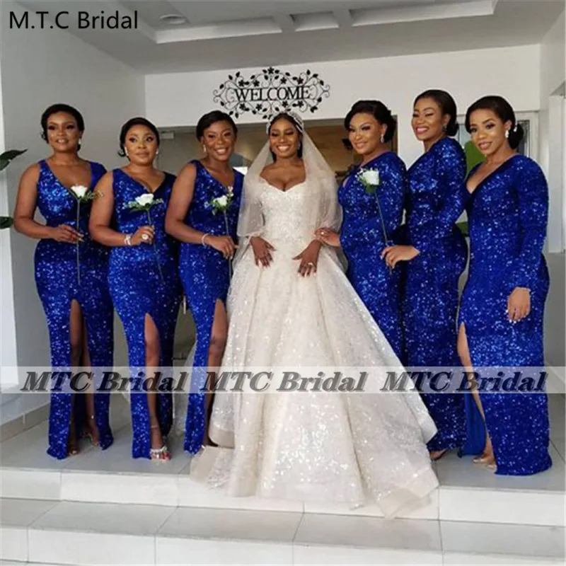 Wholesale 2021 Sparkly Long Bridesmaid Dresses V Neck Side Slit Shiny Sequins Black Women Maid Of Honor Wedding Party Gown Cheap
Wholesale 2021 Sparkly Long Bridesmaid Dresses V Neck Side Slit Shiny Sequins Black Women Maid Of Honor Wedding Party Gown Cheap