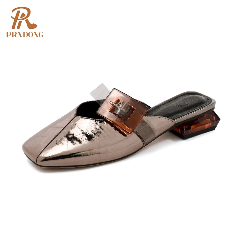 Women Slippers Square Toe Genuine Leather Ladies Slippers Summer 2021 Med Heels Dress Casual Shoes Woman Sandals Plus Size 34-42
Women Slippers Square Toe Genuine Leather Ladies Slippers Summer 2021 Med Heels Dress Casual Shoes Woman Sandals Plus Size 34-42
