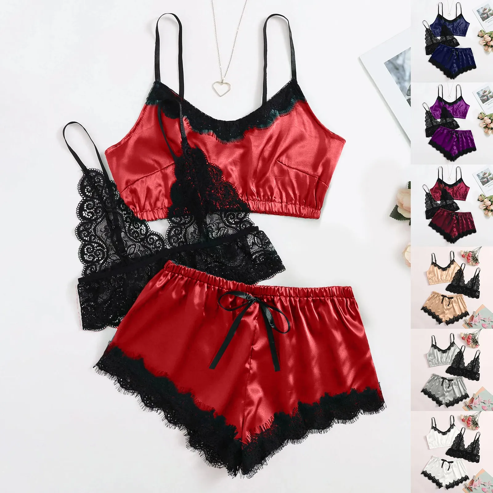 3pcs Sexy Lace Lingerie Silk U
3pcs Sexy Lace Lingerie Silk U