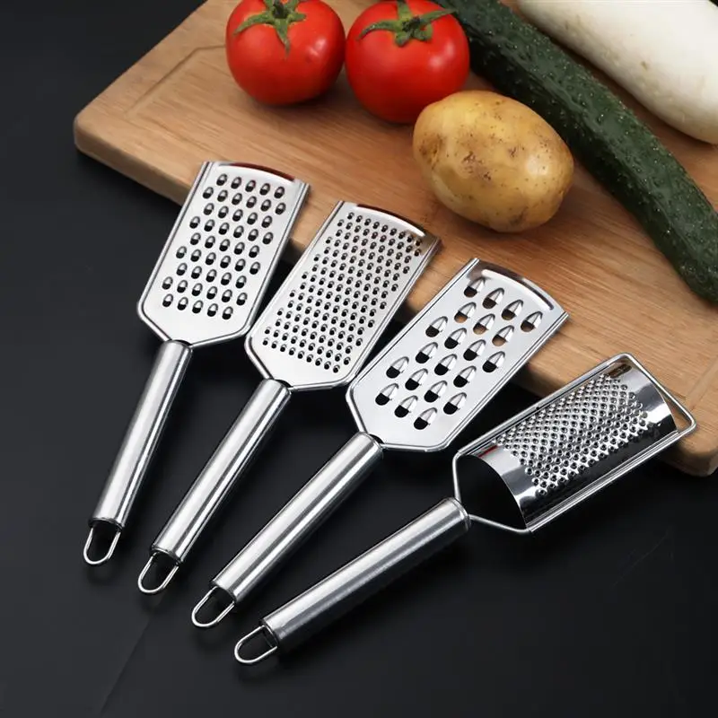 Cheese Chocolate Butter Fruit Vegetable Stainless Steel Handheld Cheese Grater Multi-Purpose Kitchen Food Graters
Cheese Chocolate Butter Fruit Vegetable Stainless Steel Handheld Cheese Grater Multi-Purpose Kitchen Food Graters
