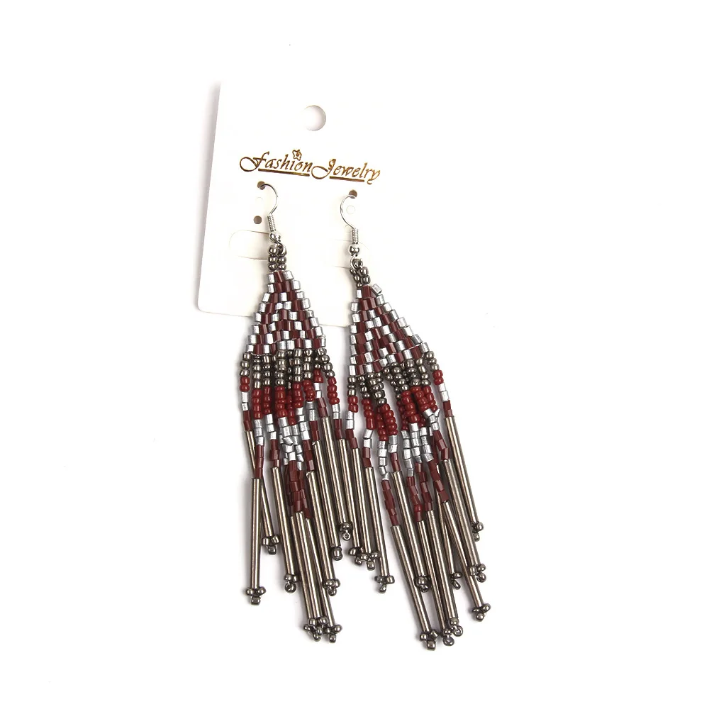 Popular Fashion Retro Earrings Multicolor Female Long Earrings Rice Beads Jewelry for Women Earings Fashion Jewelry wholesale
Popular Fashion Retro Earrings Multicolor Female Long Earrings Rice Beads Jewelry for Women Earings Fashion Jewelry wholesale