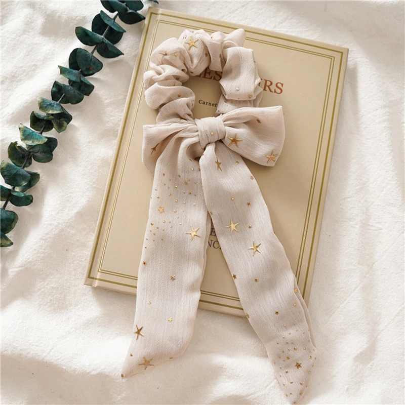 New Chiffon Star Bow Hair Scrunchies Chiffon Tailing Hair Rope For Woman Girls Daily All-match Elastic Headwear Hair Accessories
New Chiffon Star Bow Hair Scrunchies Chiffon Tailing Hair Rope For Woman Girls Daily All-match Elastic Headwear Hair Accessories