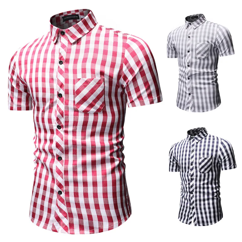 Men Casual Shirt Fashion Short Sleeve comfortable plaid Shirts Korean Slim Fit Button Up Tops with Pockets male Clothing
Men Casual Shirt Fashion Short Sleeve comfortable plaid Shirts Korean Slim Fit Button Up Tops with Pockets male Clothing