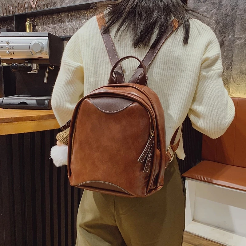2021 Simple Style Woman Backpack Soft PU Leather Backpacks For Teenage Girls School Bags Fashion Solid Color Double Shoulder Bag
2021 Simple Style Woman Backpack Soft PU Leather Backpacks For Teenage Girls School Bags Fashion Solid Color Double Shoulder Bag
