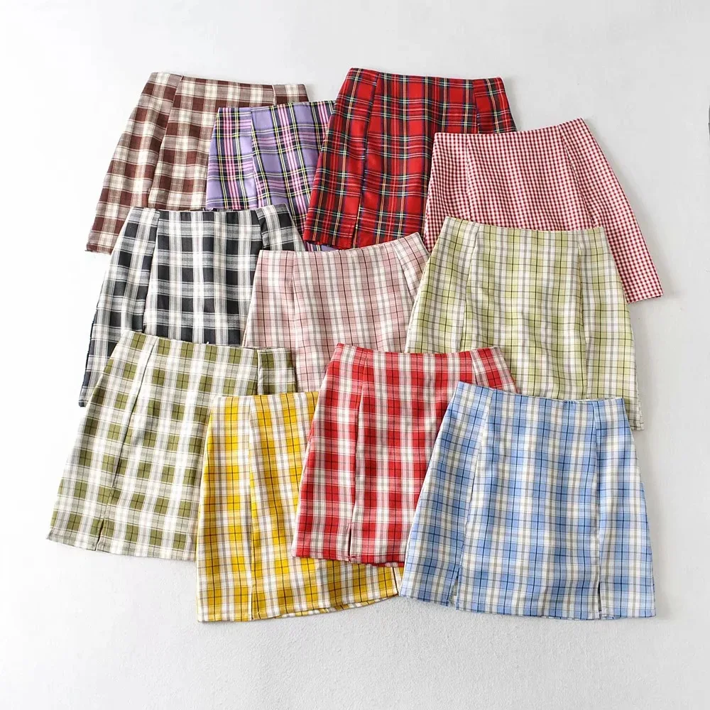 Summer Harajuku Plaid Pencil Skirts Womens High Waist Mini Skirts Lining With Shorts Streetwear Vintage Sexy Skirt ropa mujer
Summer Harajuku Plaid Pencil Skirts Womens High Waist Mini Skirts Lining With Shorts Streetwear Vintage Sexy Skirt ropa mujer
