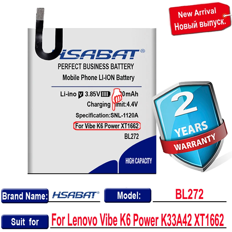 Оригинальный аккумулятор HSABAT 5200 мАч для Lenovo Vibe K6 Power K33A42 XT1662 BL272 | Мобильные